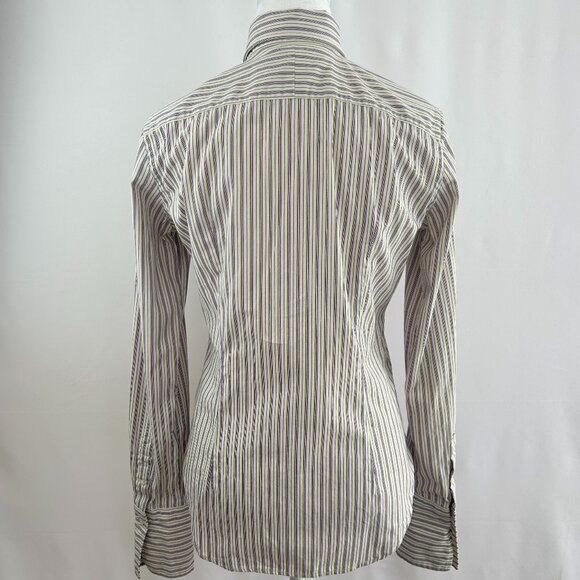 Ralph Lauren Preppy Romantic Ruffle Striped Blouse – Size 6 Small - Picture 6 of 10